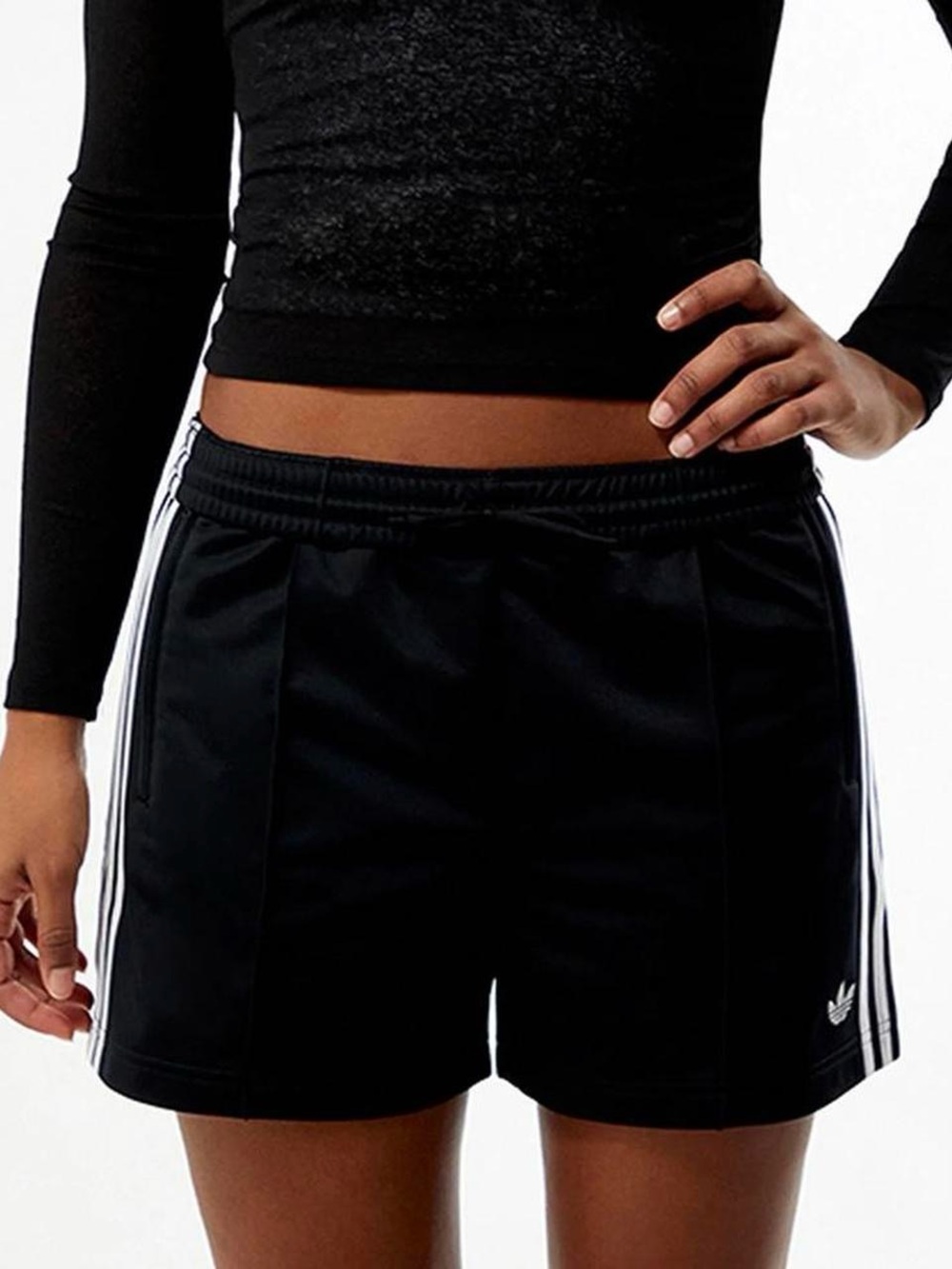 adidas Black Athletic Shorts with White Side Stripes